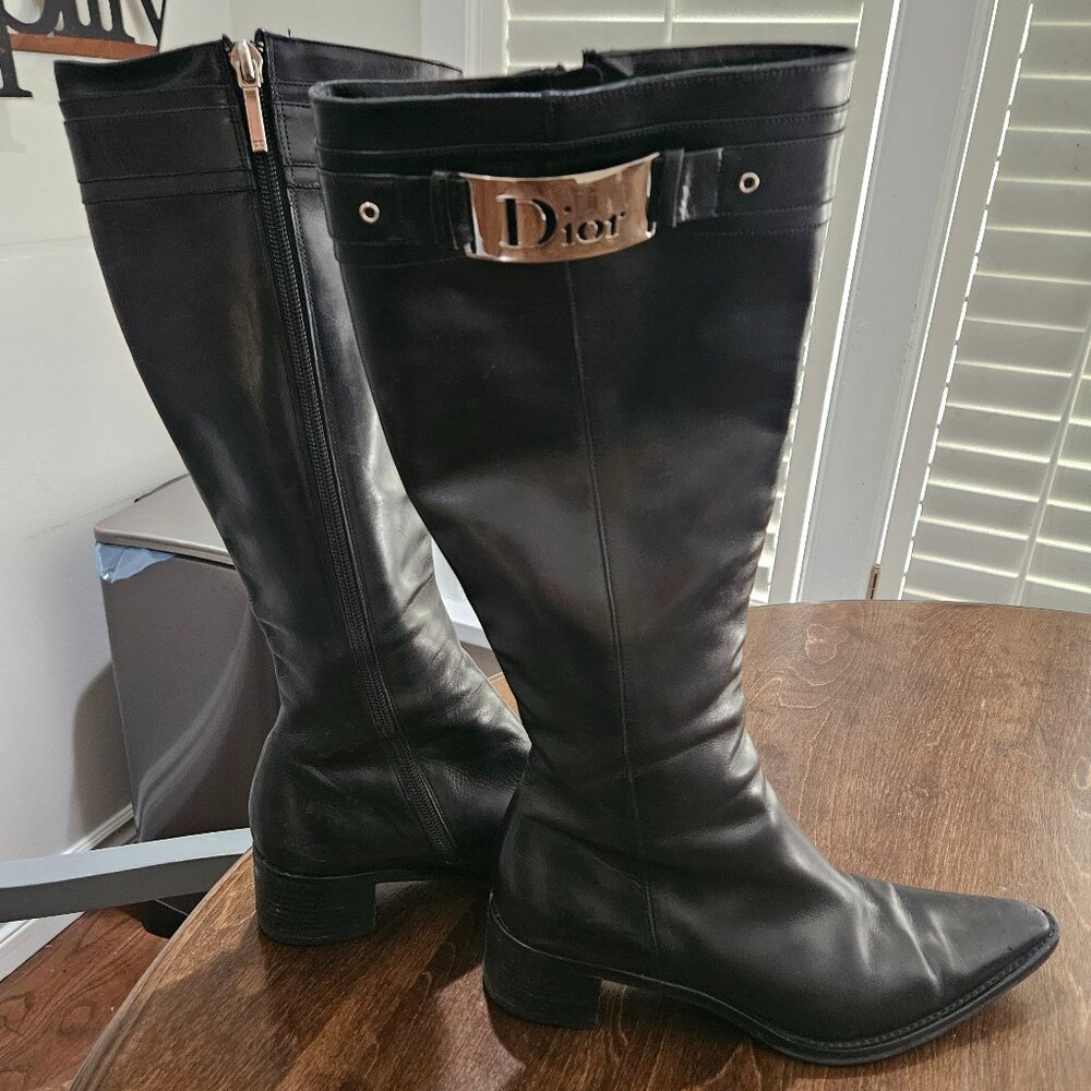 Christian Dior Black Leather Boots